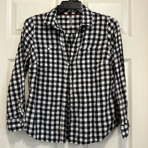 💯 Cotton Black and White Buffalo Plaid Shirt